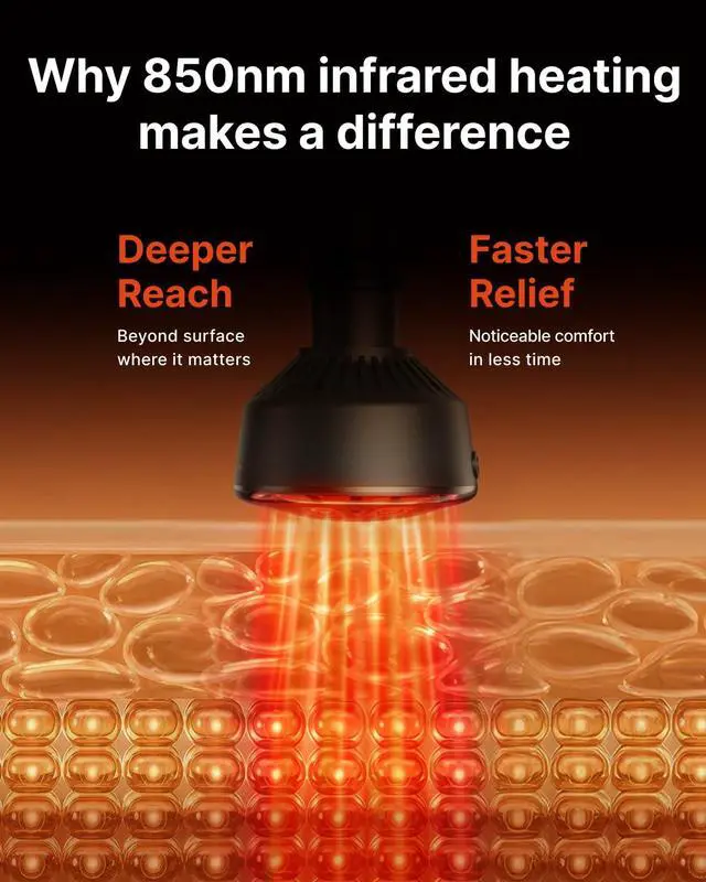 Alt view image 2 of 7 - Active 2 Red Massage Gun with 850nm Infrared Heating & 3 Light Modes