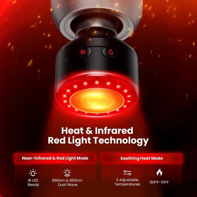 Alt view image 2 of 6 - C2 Ultra Massage Gun with Heat, Red LED & Infrared, FSA Eligible Deep Tissue Percussion Massager for Pain Relief, Electric Muscle Recovery for Athletes, HSA Approved