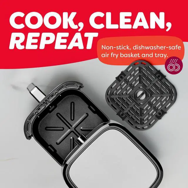 Alt view image 6 of 7 - 4QT Vortex Plus 6-in-1 Mini Air Fryer, Custom Program Options, Crisps, Broils, Roasts, Dehydrates, Bakes, Reheats, 100+ In-App Recipes, Stainless Steel,4 Quarts