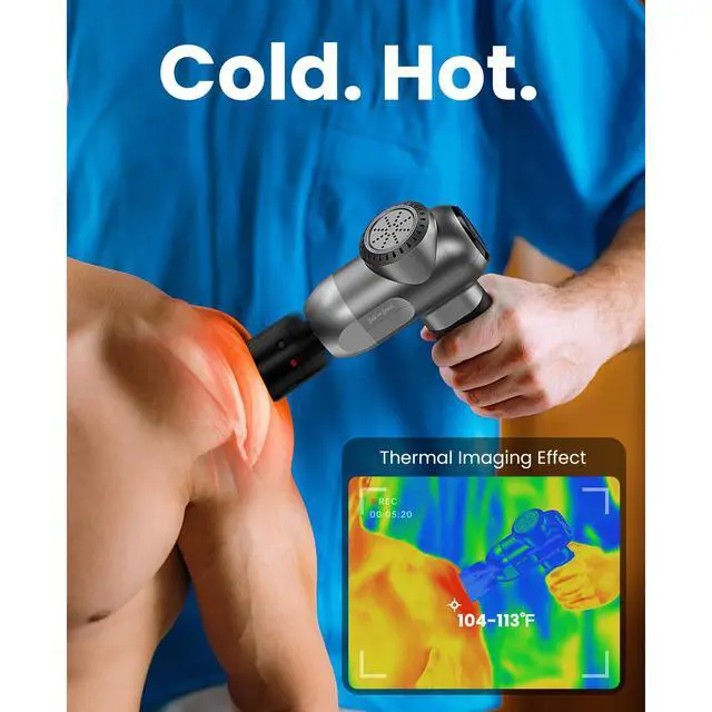 Alt view image 3 of 7 - C2 Pro Massage Gun with Heat and Cold Therapy, FSA Eligible & HSA Approved, PT-Developed Deep Tissue Back Massager for Athletes, Men & Women Birthday & Holiday Gifts