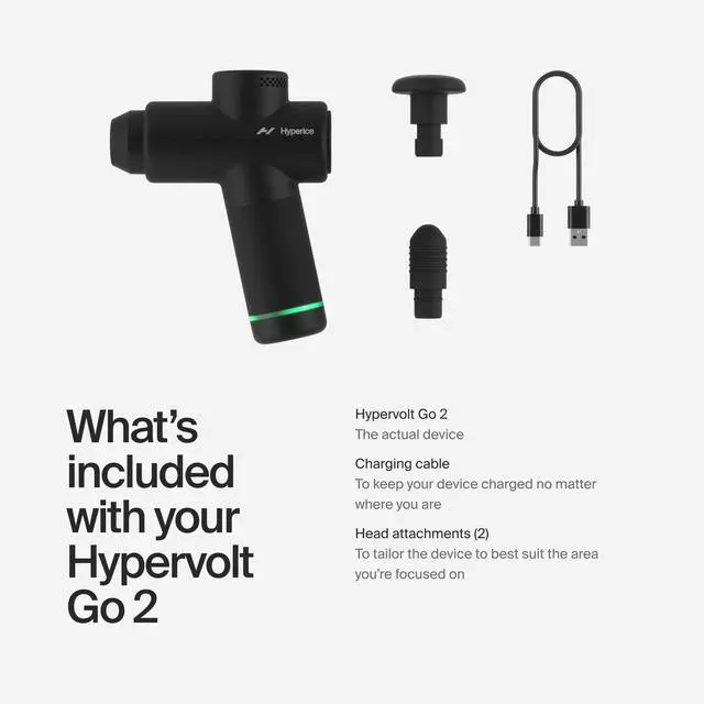 Alt view image 6 of 7 - Hypervolt Go 2 Handheld Percussion Massage Gun Deep Muscle Tissue