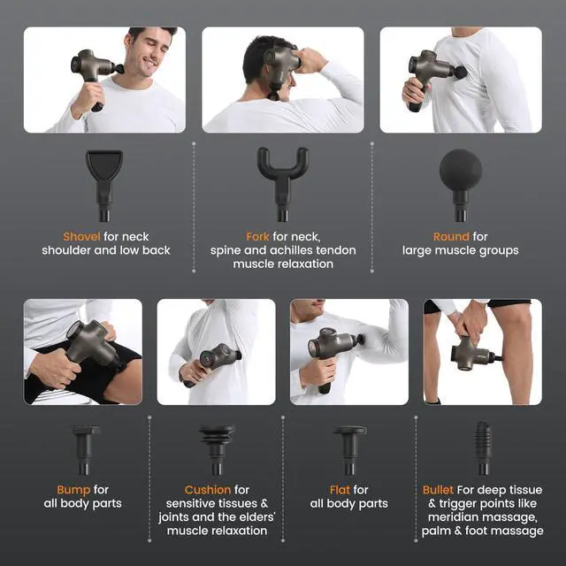 Alt view image 2 of 7 - 3 Massage Gun, Massage Gun Deep Tissue for Athletes, Professional Muscle Percussion Massager, Massager for Shoulder Leg Back Body Pain Relief, Quiet Portable Sport Tool, Gifts for Him