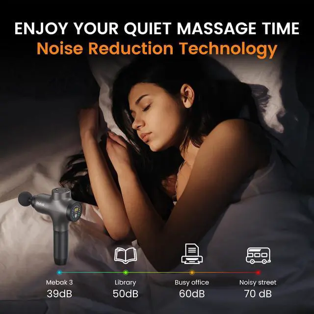 Alt view image 7 of 7 - 3 Massage Gun, Massage Gun Deep Tissue for Athletes, Professional Muscle Percussion Massager, Massager for Shoulder Leg Back Body Pain Relief, Quiet Portable Sport Tool, Gifts for Him