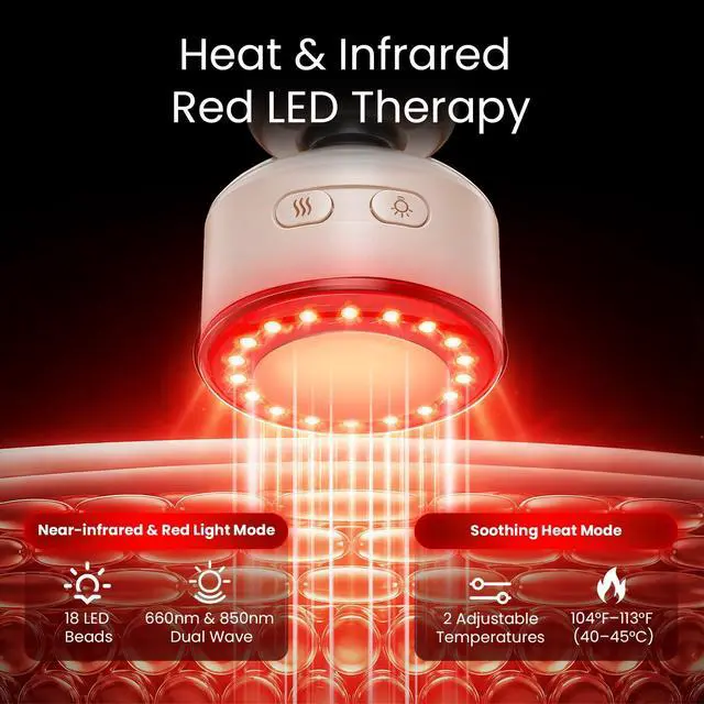 Alt view image 3 of 7 - Q2 Ultra Mini Massage Gun with Red LED Therapy Infrared Heat