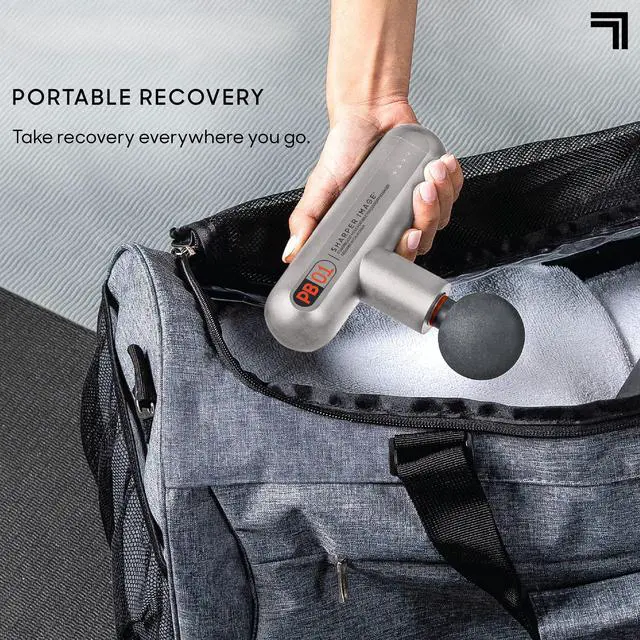 Alt view image 7 of 7 - Powerboost Move - Mini Percussion Massage Gun| 4 Attachments, 4 Speeds, FSA Eligible| Full Body Back & Shoulder Massager| Deep Tissue Muscle Recovery| Portable Pain Relief Massage Tool