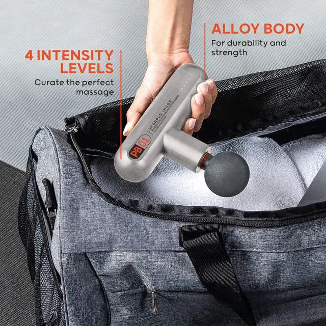 Alt view image 5 of 7 - Powerboost Move - Mini Percussion Massage Gun| 4 Attachments, 4 Speeds, FSA Eligible| Full Body Back & Shoulder Massager| Deep Tissue Muscle Recovery| Portable Pain Relief Massage Tool