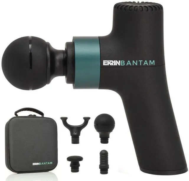 Main image of Bantam Mini Massage Gun - Compact Deep Tissue Muscle Massager with Adjustable Speeds & 4 Attachments - Long Battery Life, Lightweight, Travel Friendly