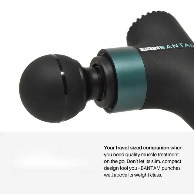 Alt view image 2 of 7 - Bantam Mini Massage Gun - Compact Deep Tissue Muscle Massager with Adjustable Speeds & 4 Attachments - Long Battery Life, Lightweight, Travel Friendly