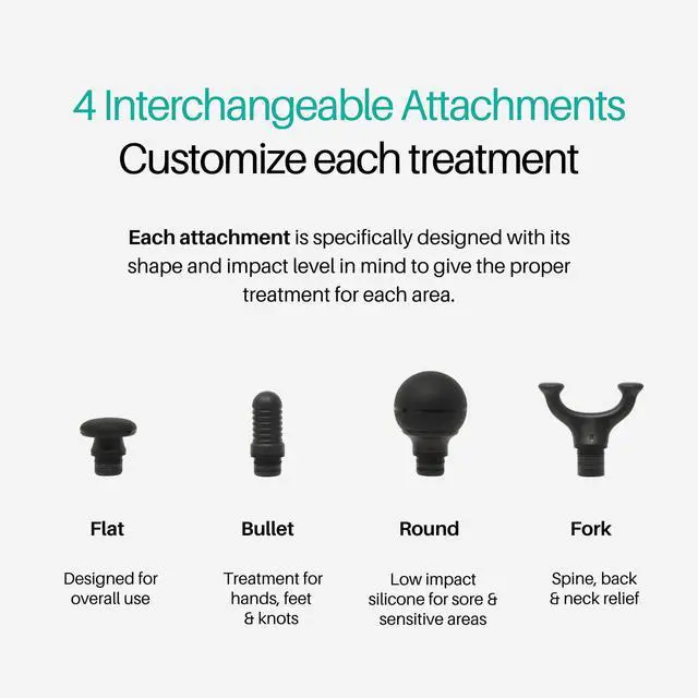 Alt view image 5 of 7 - Bantam Mini Massage Gun - Compact Deep Tissue Muscle Massager with Adjustable Speeds & 4 Attachments - Long Battery Life, Lightweight, Travel Friendly