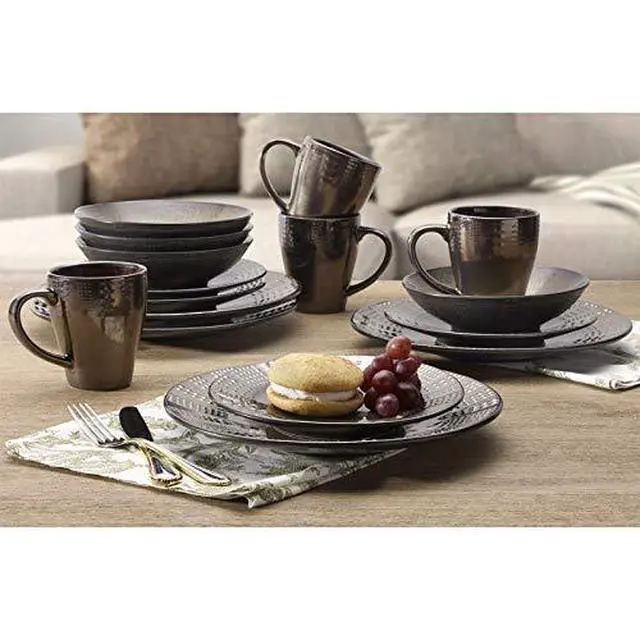 Alt view image 6 of 7 - Mikasa Gourmet Basics Verona 16-Piece Stoneware Dinnerware Set, Service for 4, Includes Dinner Plates, Salad Plates, Soup Bowls and Mugs, Dishwasher and Microwave Safe