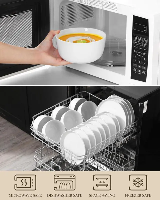 Alt view image 4 of 7 - 24-Piece Dinnerware Set for 8, White Porcelain Dishes