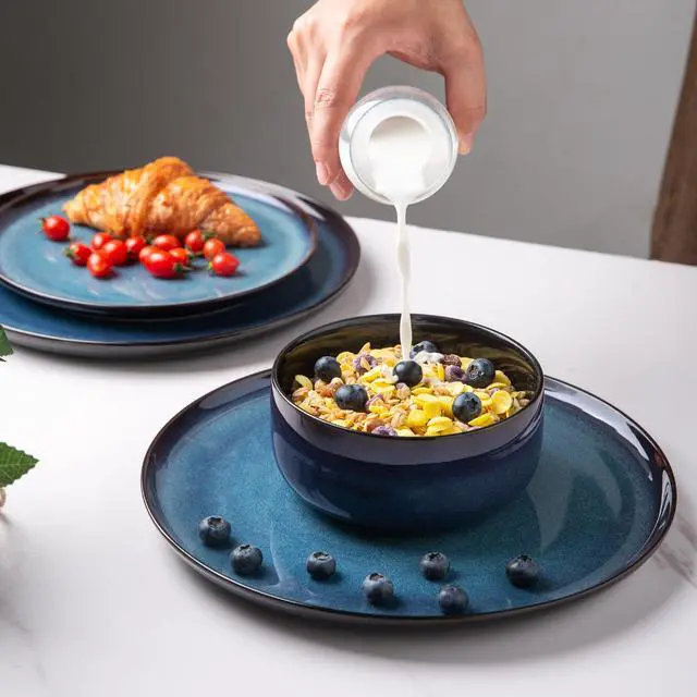 Alt view image 4 of 6 - Ceramic Dinnerware Sets for 8,24-Piece Plates and Bowls Set