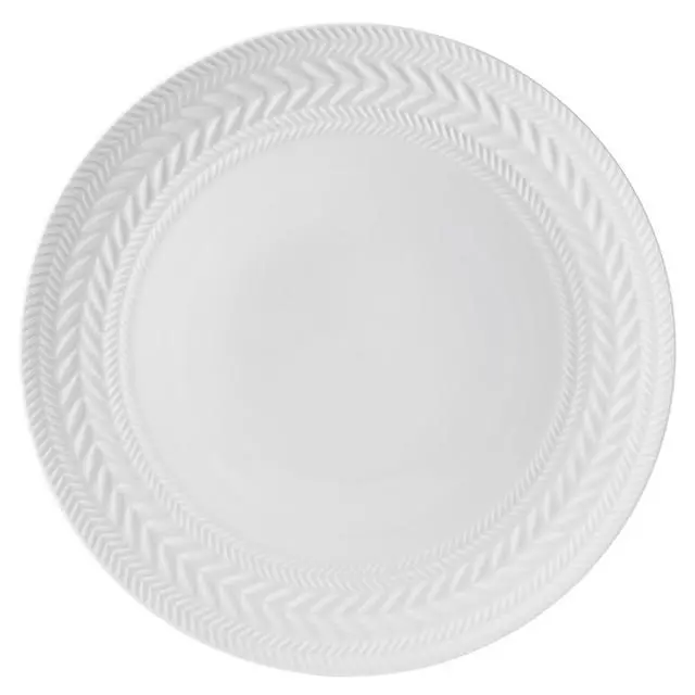Alt view image 7 of 7 - Josephine 24-Piece Dinnerware Set, Porcelain Dish Set with Embossed Basket Weave Design, Service for 8, White Plates and Bowls Sets, Microwave and Dishwasher Safe