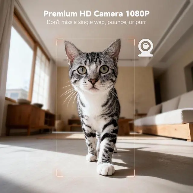 Alt view image 4 of 7 - Automatic Dog Feeder with Camera,1080P HD Video with Night Vision, 5GHz/2.4GHz Dog Food Dispenser with App Control, 4GB SD Card, 2-Way Audio for Cats & Dogs