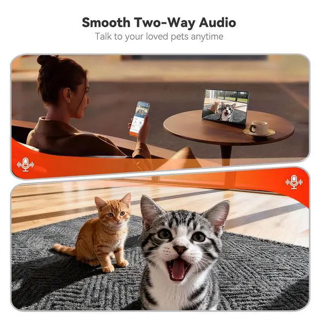 Alt view image 3 of 7 - Automatic Dog Feeder with Camera,1080P HD Video with Night Vision, 5GHz/2.4GHz Dog Food Dispenser with App Control, 4GB SD Card, 2-Way Audio for Cats & Dogs
