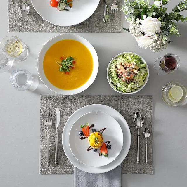 Alt view image 5 of 7 - 24-Piece Porcelain Dinnerware Set, White Round Dish Set for 6