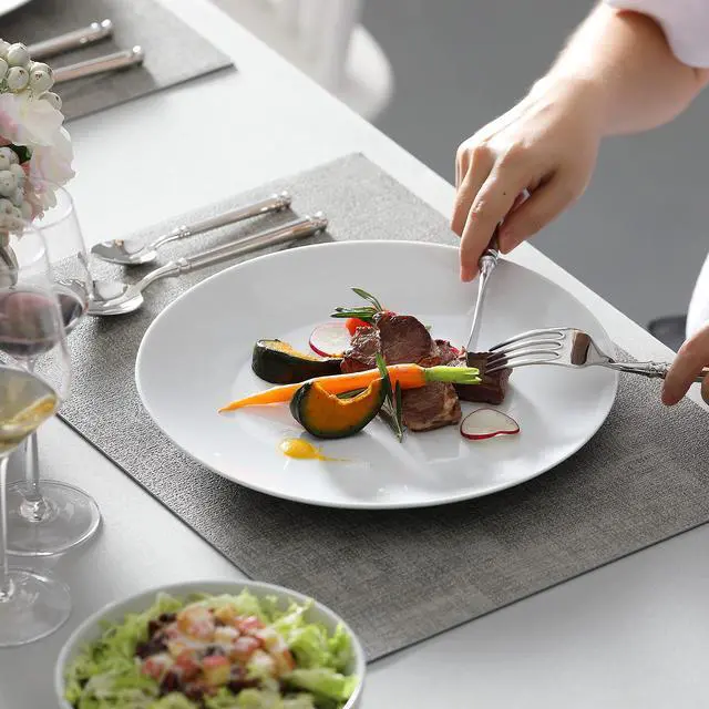 Alt view image 7 of 7 - 24-Piece Porcelain Dinnerware Set, White Round Dish Set for 6