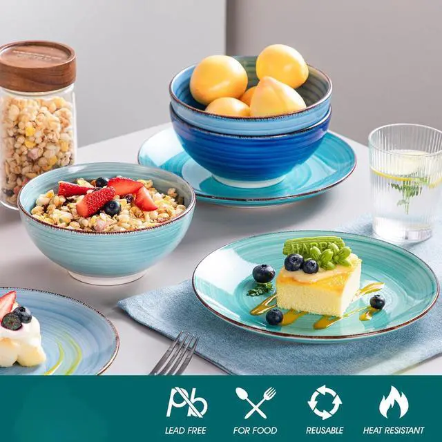 Alt view image 3 of 7 - Bonita Stoneware Dinnerware Sets, 24 Pieces Dishes Set for 6