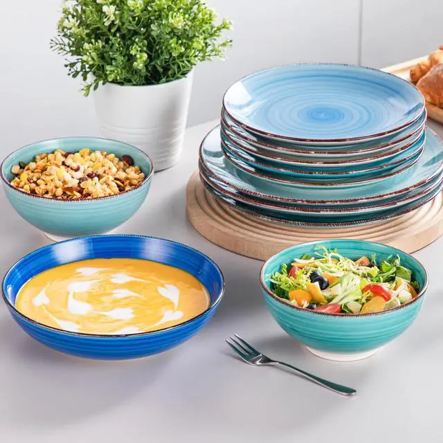 Alt view image 6 of 7 - Bonita Stoneware Dinnerware Sets, 24 Pieces Dishes Set for 6