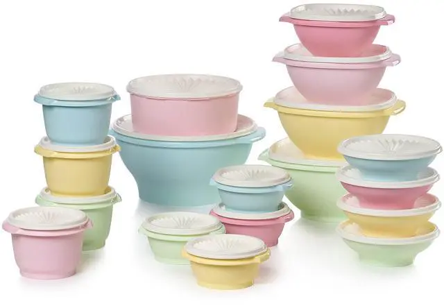 Main image of Heritage 36-Piece Vintage Pastel Set (18 Containers + 18 Lids)