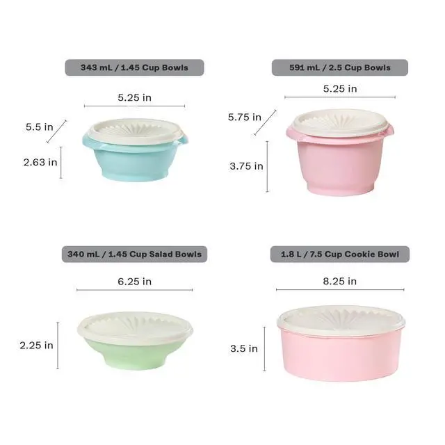 Alt view image 3 of 7 - Heritage 36-Piece Vintage Pastel Set (18 Containers + 18 Lids)