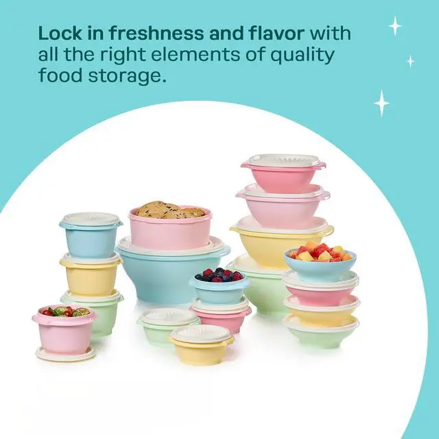 Alt view image 6 of 7 - Heritage 36-Piece Vintage Pastel Set (18 Containers + 18 Lids)