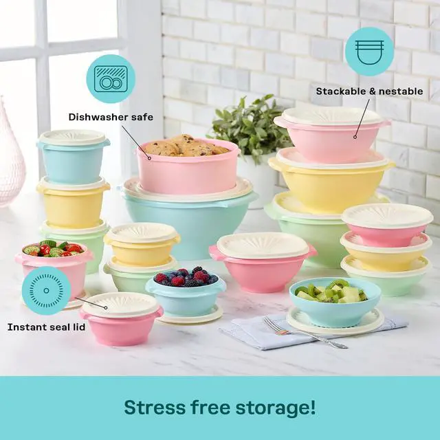 Alt view image 5 of 7 - Heritage 36-Piece Vintage Pastel Set (18 Containers + 18 Lids)