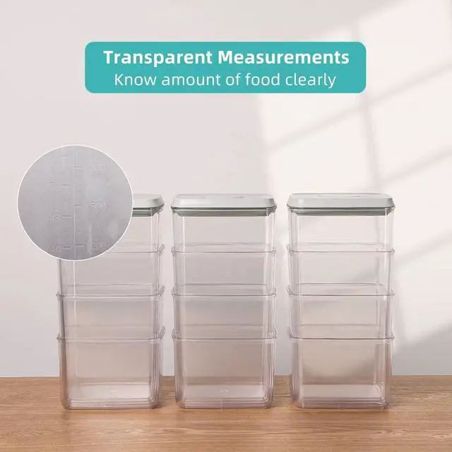 Alt view image 5 of 6 - Pop Airtight Food Storage Containers with Lids for Kitchen Pantry Organizing Stackable Container for Cereal Snack Flour Sugar Coffee Spaghetti -12 Pcs(1.2, 2.0, 2.7, 3.3qt)*3