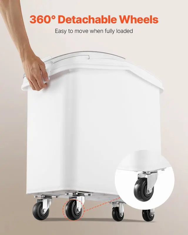 Alt view image 5 of 7 - 21 Gallon Ingredient Bin with Scoop 400 Cup Ingredient Bin with Sliding Lid Commercial Food Storage for Kitchen