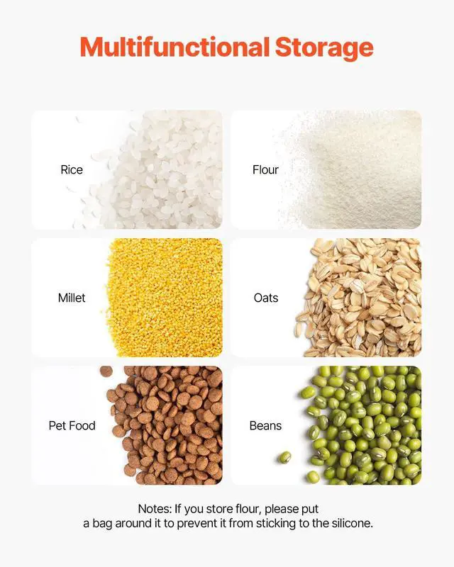 Alt view image 7 of 7 - 21 Gallon Ingredient Bin with Scoop 400 Cup Ingredient Bin with Sliding Lid Commercial Food Storage for Kitchen