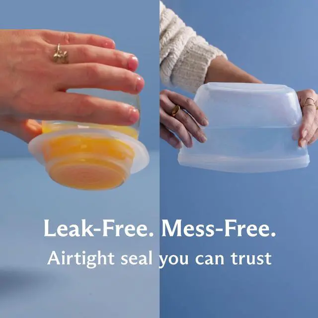 Alt view image 3 of 7 - Reusable Silicone Bags and Stretch Lids, 10-Pack Starter Kit, Clear