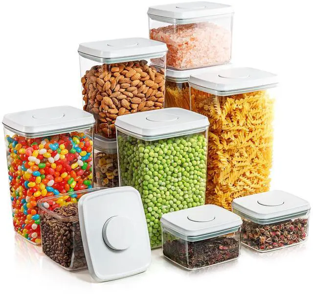 Main image of Airtight Food Storage Containers, 10-Piece, 5 Sizes, Pop-Top Lids