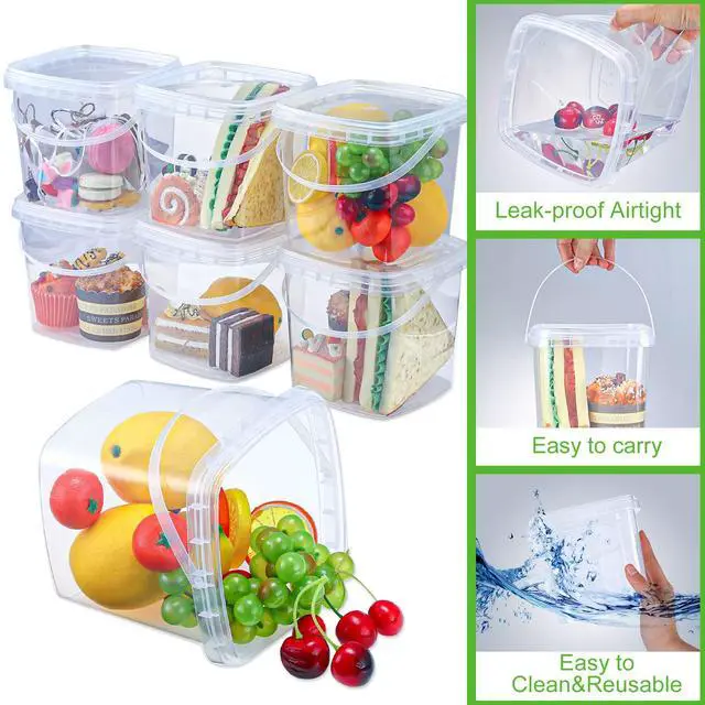 Alt view image 3 of 7 - 75 Pack 68 Oz Square Deli Containers with Lids Food Storage