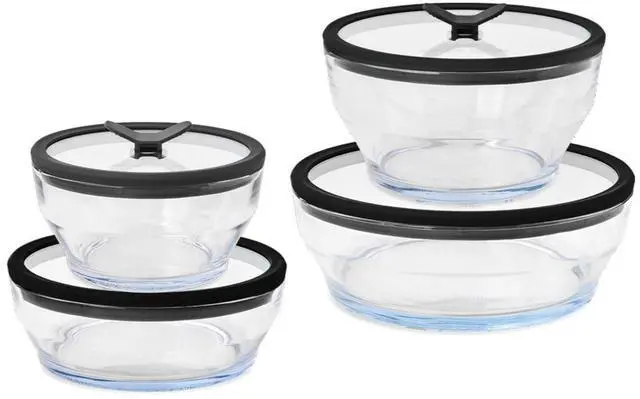 Main image of 8-Pc Microwave Cookware & Food Storage Set (Clear Black Sesame)