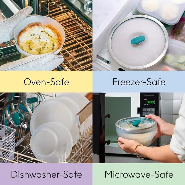Alt view image 5 of 6 - 8-Pc Microwave Cookware & Food Storage Set (Clear Black Sesame)