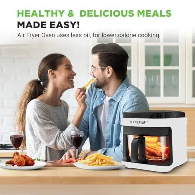 Alt view image 2 of 6 - 5.8 Quart Air Fryer | 8-in-1 Preset Cook Modes| Transparent Fry Bowl for Best Cooking Results | Cook Shrimp, Steak, Fries, Wings, Chicken & More | Precise Temperature Control & Time | White