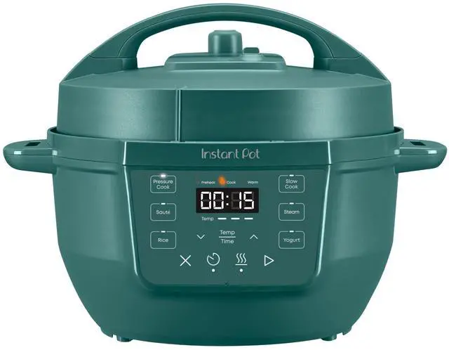 Main image of 4QT RIO Mini 7-in-1 Multi-Cooker, Pressure Cooker, Slow cook, Sauté, Steam, Rice Maker, Yogurt, & Warmer, Eucalyptus, 4 Quarts