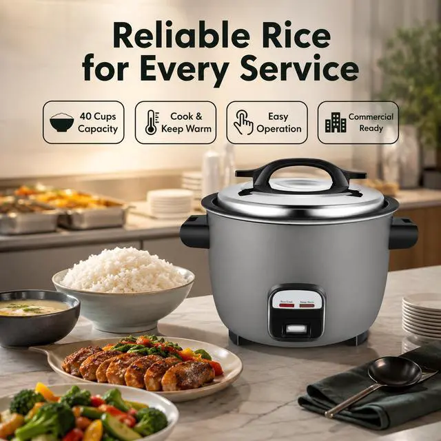 Alt view image 4 of 7 - 40 Cups Commercial Rice Cooker/Warmer | Large Capacity Rice Cooker is built to last through constant rigorous use.