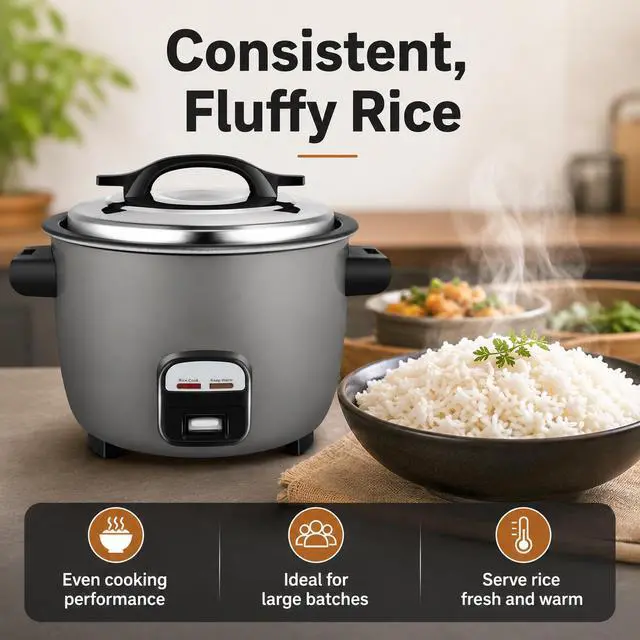 Alt view image 6 of 7 - 40 Cups Commercial Rice Cooker/Warmer | Large Capacity Rice Cooker is built to last through constant rigorous use.