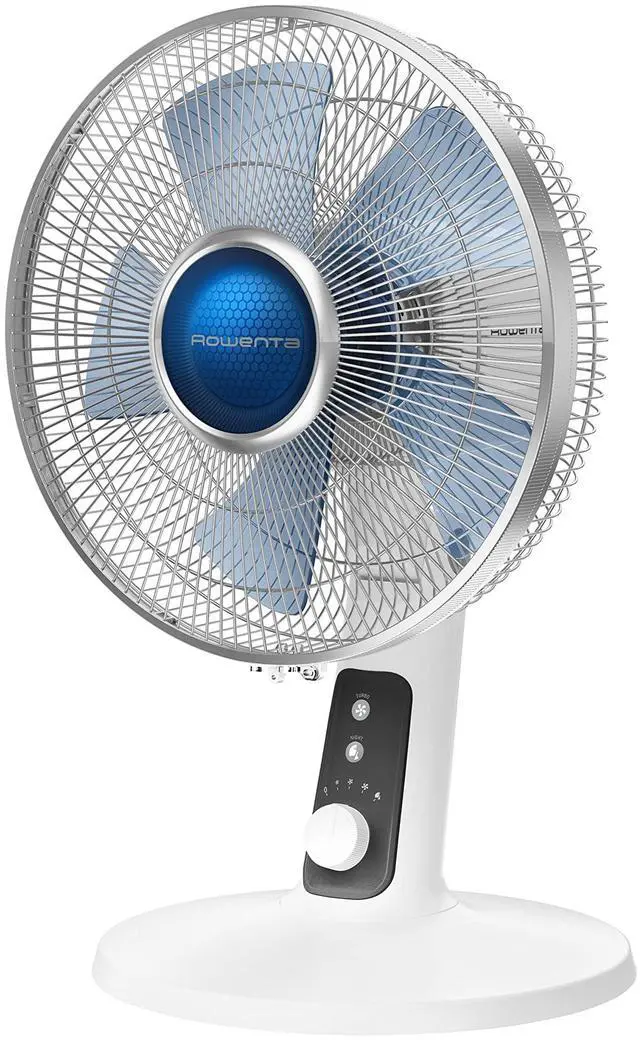 Main image of , Desk Fan, Turbo Silence Table Fan, 12 Inches, Ultra Quiet Fan for Bedroom, Oscillating, Portable, 4 Speeds, Manual Turn Dial, White, Indoor, VU2730
