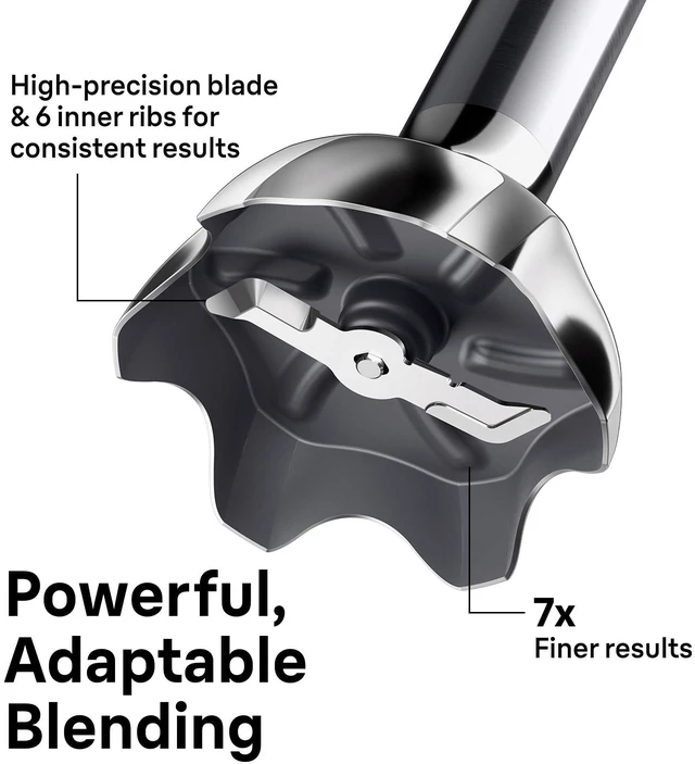 Alt view image 4 of 7 - MultiQuick Vario 5 Hand Blender, 21-Speed, Turbo Boost, 500W | #1 Hand Blender Brand. SplashControl Technology, EasyClick, Chopper, Whisk, Masher, Ergonomic Handle, Signle Hand Operation