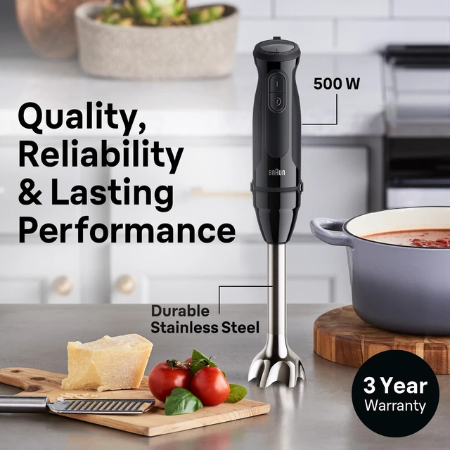Alt view image 5 of 7 - MultiQuick Vario 5 Hand Blender, 21-Speed, Turbo Boost, 500W | #1 Hand Blender Brand. SplashControl Technology, EasyClick, Chopper, Whisk, Masher, Ergonomic Handle, Signle Hand Operation