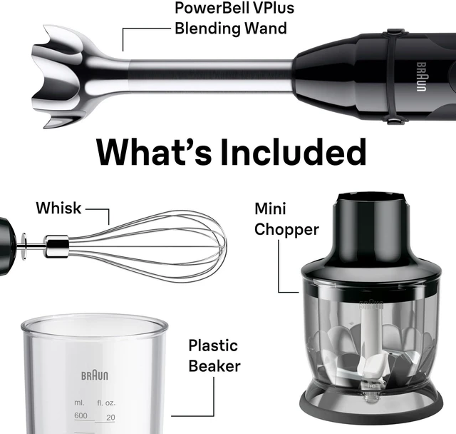 Alt view image 7 of 7 - MultiQuick Vario 5 Hand Blender, 21-Speed, Turbo Boost, 500W | #1 Hand Blender Brand. SplashControl Technology, EasyClick, Chopper, Whisk, Masher, Ergonomic Handle, Signle Hand Operation
