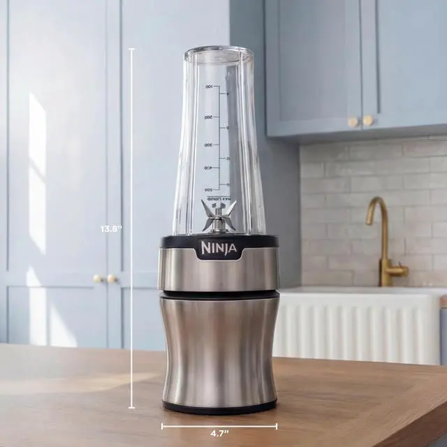 Alt view image 7 of 7 - Nutri-Plus Personal Blender, 900PW, (3) 20oz Cups, Silver, BN301 | 900-peak-watt push-to-blend motor for smoothies & sauces. (3) 20-oz cups, 2 spout lids & storage lid. Dishwasher safe.