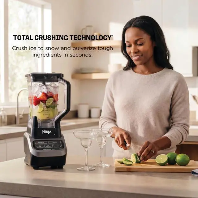 Alt view image 3 of 7 - Professional Blender, 1000W, Total Crushing Tech, 72oz Pitcher, BL610 | 1000W Total Crushing blades crush ice & blend smoothies, sauces. XL 72-oz pitcher for family batches. Dishwasher-safe parts.