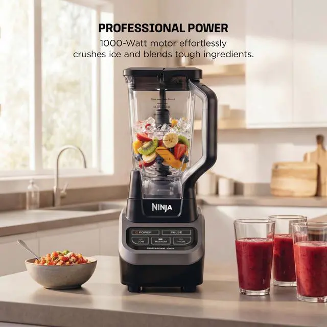 Alt view image 2 of 7 - Professional Blender, 1000W, Total Crushing Tech, 72oz Pitcher, BL610 | 1000W Total Crushing blades crush ice & blend smoothies, sauces. XL 72-oz pitcher for family batches. Dishwasher-safe parts.