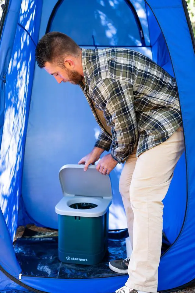 Alt view image 5 of 7 - Easy-Go Portable Camp Toilet (273-100) 14" L x 14" W x 14" H