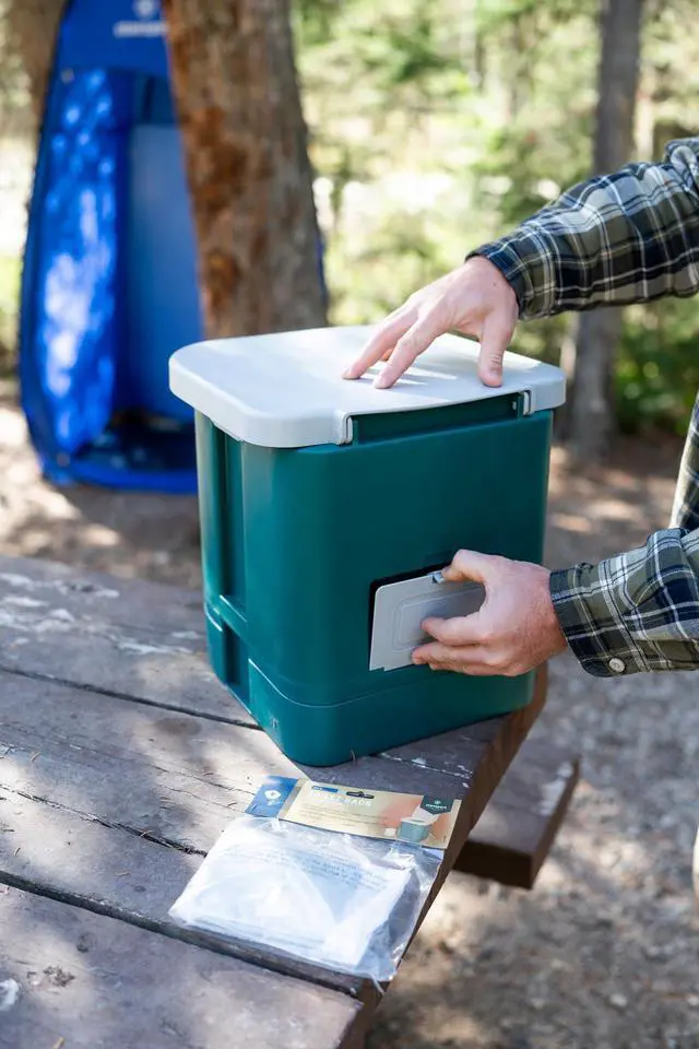 Alt view image 7 of 7 - Easy-Go Portable Camp Toilet (273-100) 14" L x 14" W x 14" H