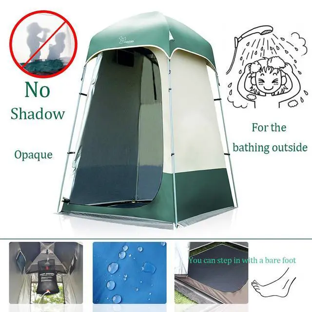 Alt view image 3 of 7 - Outdoor Shower Tent Changing Room Privacy Portable Camping Shelters (White+Green)