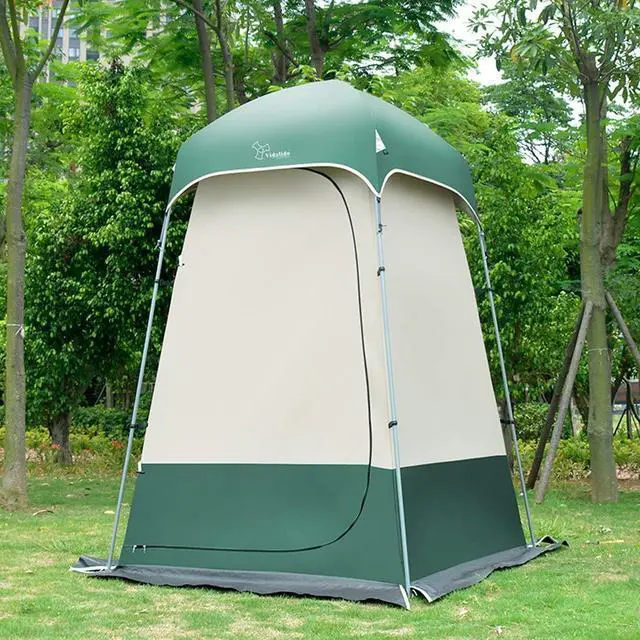 Alt view image 2 of 7 - Outdoor Shower Tent Changing Room Privacy Portable Camping Shelters (White+Green)